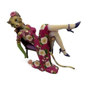 M Le Van Alley Cats KATTY DIVA Cat 6" Pink Dress Retired Figurine
